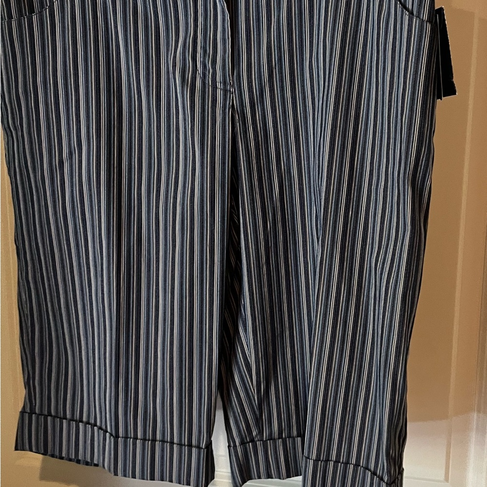 Alfani dressy Striped Blue and White Bermuda shorts. Wonderful quality!